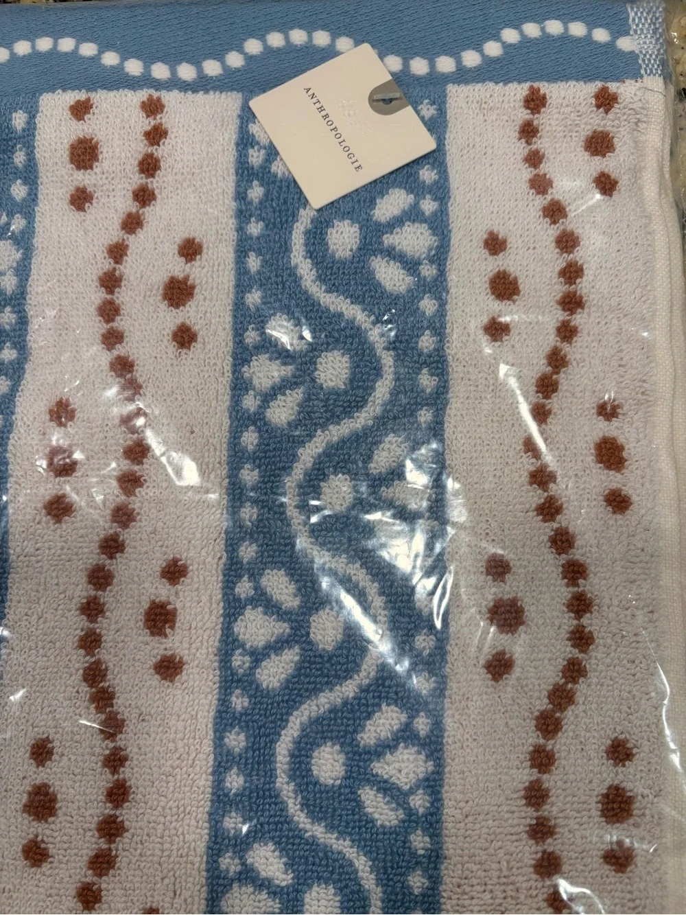 Anthropologie Blue Stripe Hand Towel - Patterned
